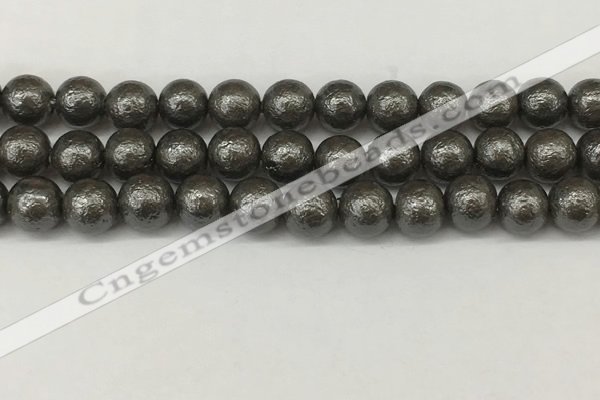 CSB2324 15.5 inches 12mm round wrinkled shell pearl beads wholesale