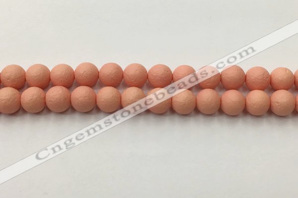CSB2423 15.5 inches 10mm round matte wrinkled shell pearl beads
