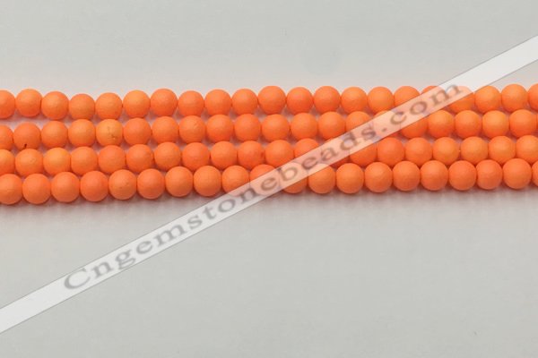 CSB2430 15.5 inches 4mm round matte wrinkled shell pearl beads