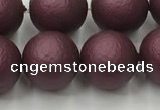 CSB2455 15.5 inches 14mm round matte wrinkled shell pearl beads