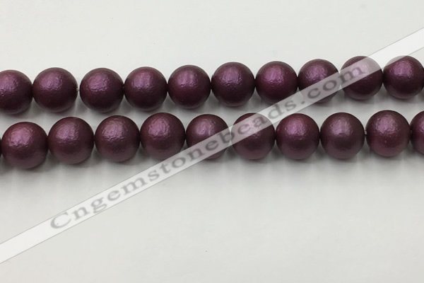 CSB2466 15.5 inches 16mm round matte wrinkled shell pearl beads
