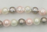 CSB313 15.5 inches 8mm round mixed color shell pearl beads