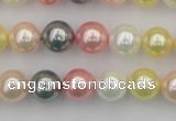 CSB323 15.5 inches 10mm round mixed color shell pearl beads