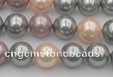 CSB365 15.5 inches 12mm round mixed color shell pearl beads