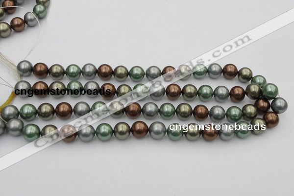 CSB367 15.5 inches 12mm round mixed color shell pearl beads