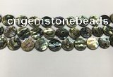 CSB4171 15.5 inches 14*14mm coin abalone shell beads wholesale