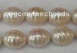 CSB885 15.5 inches 13*16mm whorl teardrop shell pearl beads wholesale