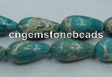 CSE06 15.5 inches 10*20mm teardrop natural sea sediment jasper beads