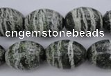 CSJ103 15.5 inches 15*20mm rice green silver line jasper beads