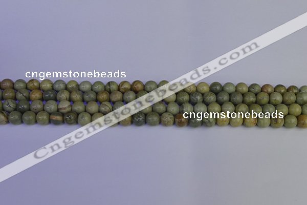CSL200 15.5 inches 4mm round silver leaf jasper beads wholesale