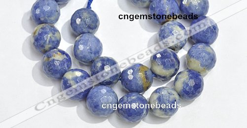 CSO17 6mm faceted round AB grade sodalite beads wholesale