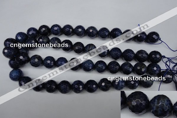 CSO416 15.5 inches 16mm faceted round dyed sodalite gemstone beads