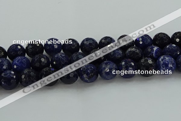 CSO648 15.5 inches 18mm faceted round sodalite gemstone beads