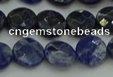CSO706 15.5 inches 12mm faceted coin sodalite gemstone beads