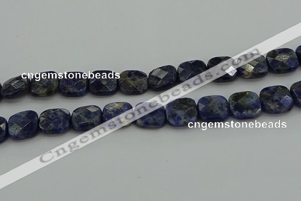 CSO727 15.5 inches 14*14mm faceted square sodalite gemstone beads