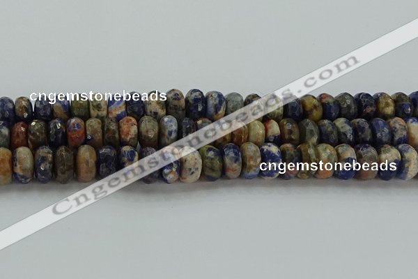 CSO765 15.5 inches 8*14mm faceted rondelle orange sodalite beads