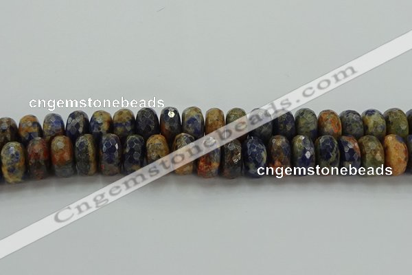 CSO766 15.5 inches 9*16mm faceted rondelle orange sodalite beads