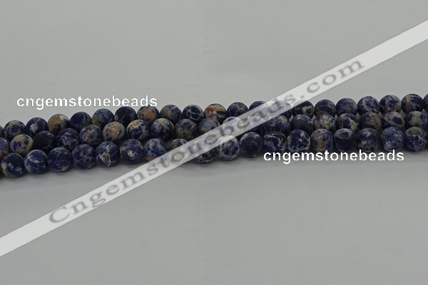 CSO802 15.5 inches 8mm round matte orange sodalite gemstone beads
