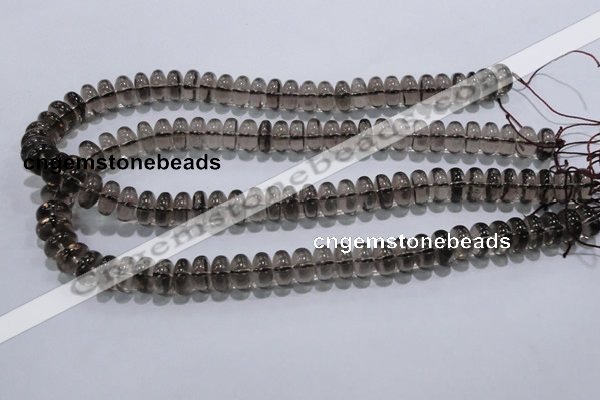 CSQ107 15.5 inches 6*12mm rondelle grade AA natural smoky quartz beads