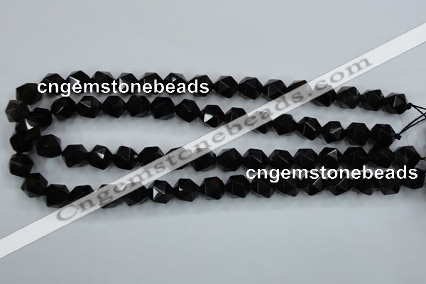 CSQ354 15.5 inches 12mm faceted nuggets smoky quartz beads