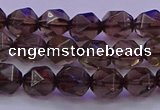 CSQ522 15.5 inches 8mm faceted nuggets smoky quartz beads
