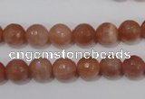 CSS504 15.5 inches 9mm faceted round natural golden sunstone beads
