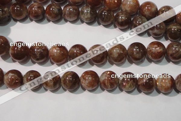 CSS557 15.5 inches 14mm round natural golden sunstone beads