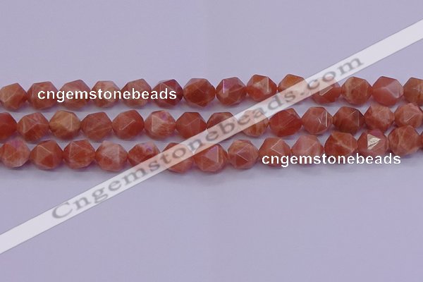 CSS684 15.5 inches 12mm faceted nuggets natural sunstone beads