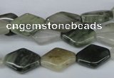 CSW175 15.5 inches 10*14mm hexagon seaweed quartz beads wholesale