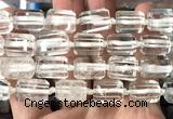 CTB1100 15 inches 12*16mm faceted tube white crystal beads