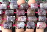 CTB1106 15 inches 12*16mm faceted tube pink tourmaline beads