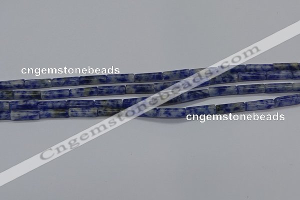 CTB355 15.5 inches 4*13mm tube blue spot stone beads wholesale