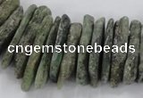 CTD1632 Top drilled 5*20mm - 8*40mm sticks green kyanite beads