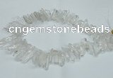 CTD1638 Top drilled 5*25mm - 7*45mm sticks white crystal beads
