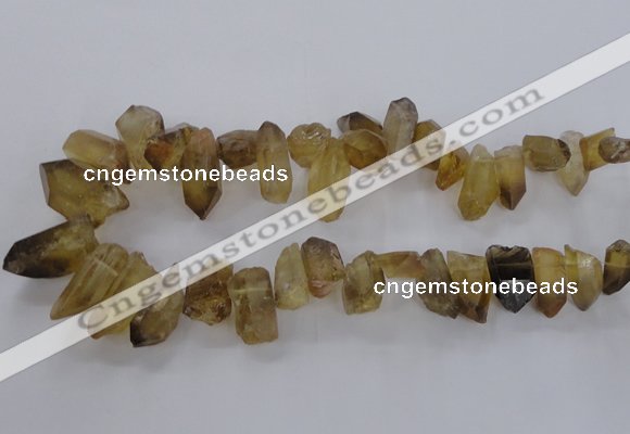 CTD1671 Top drilled 10*20mm - 15*35mm sticks lemon quartz beads
