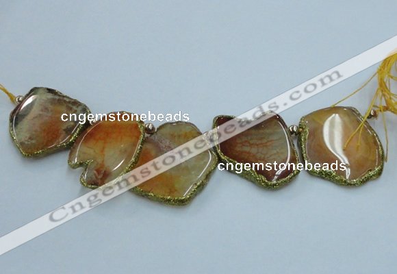 CTD1738 Top drilled 25*35mm - 35*50mm freeform agate slab beads
