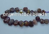 CTD2642 Top drilled 20*25mm - 30*40mm faceted freeform agate beads