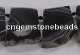 CTD2769 Top drilled 25*30mm - 35*40mm freeform line agate beads