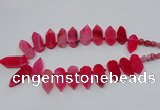 CTD2813 Top drilled 15*30mm - 15*45mm sticks agate gemstone beads