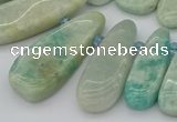 CTD3530 Top drilled 10*22mm - 15*45mm freeform amazonite beads
