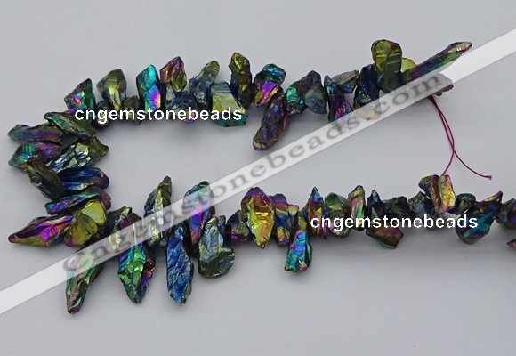 CTD3562 Top drilled 10*20mm - 12*30mm sticks plated quartz beads