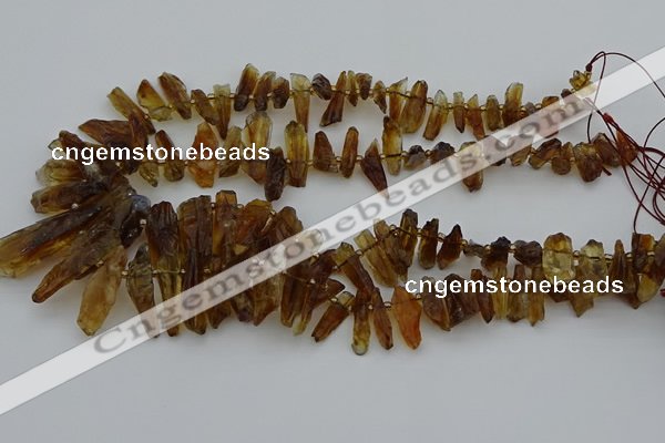 CTD3668 Top drilled 6*11mm - 11*35mm sticks quartz beads