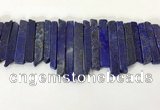 CTD3740 Top drilled 8*20mm - 10*50mm sticks lapis lazuli beads