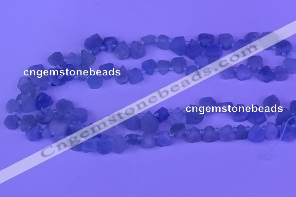 CTD3851 Top drilled 8*10mm - 10*12mm freeform aquamarine beads
