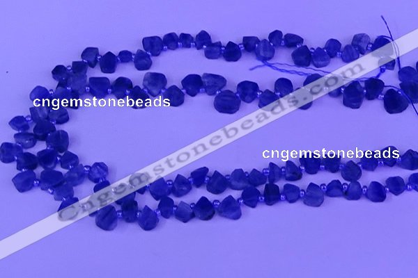 CTD3856 Top drilled 8*10mm - 10*12mm freeform blue kyanite beads
