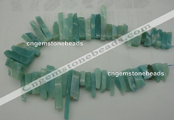 CTD390 Top drilled 10*20mm - 12*50mm wand amazonite beads