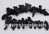 CTD396 Top drilled 10*25mm - 20*35mm nuggets black tourmaline beads