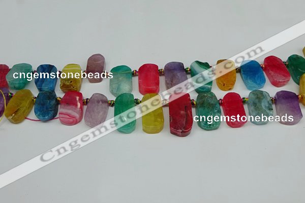 CTD4009 Top drilled 14*22mm - 22*42mm freeform agate gemstone beads