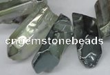 CTD543 Top drilled 10*20mm - 12*35mm nuggets plated quartz beads
