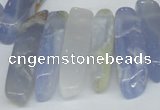 CTD581 Top drilled 8*25mm - 8*55mm wand blue lace agate beads